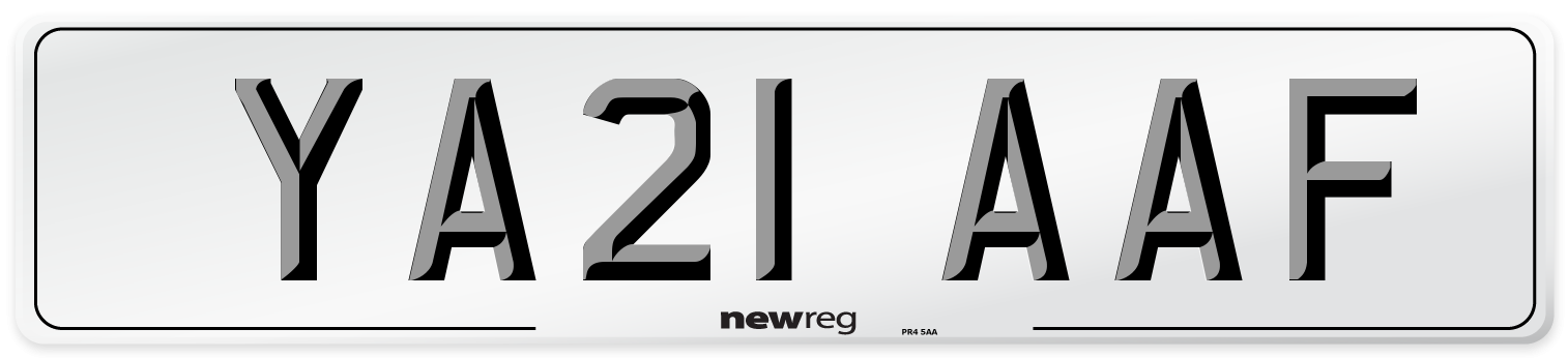 YA21 AAF Number Plate from New Reg